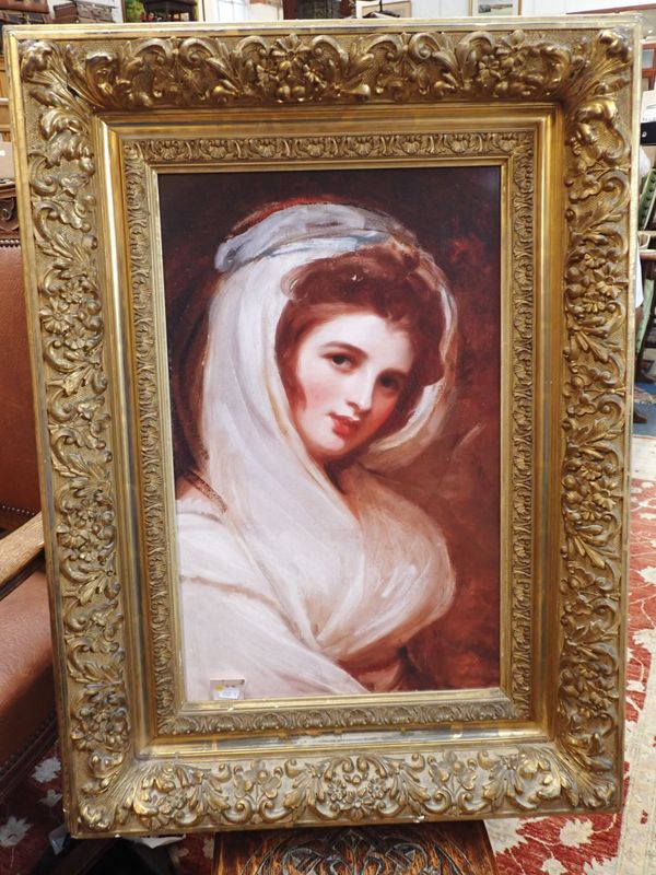 A 19TH CENTURY MOULDED AND GILT GESSO FRAME