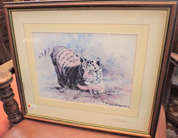 DAVID SHEPHERD: SIGNED PRINT, TIGER