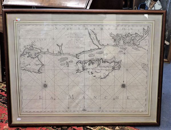 A FRENCH MAP, OF THE CENTRAL SOUTHERN ENGLISH COAST, INCLUDING THE ISLE OF WIGHT