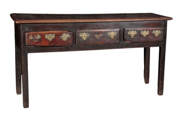 A GEORGE III PROVINCIAL OAK DRESSER BASE