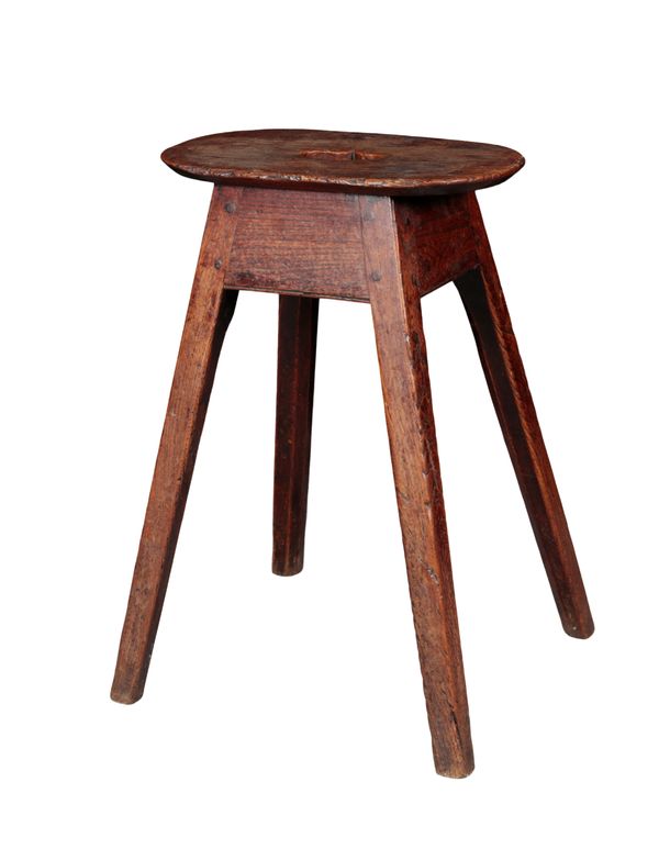 AN OAK STOOL