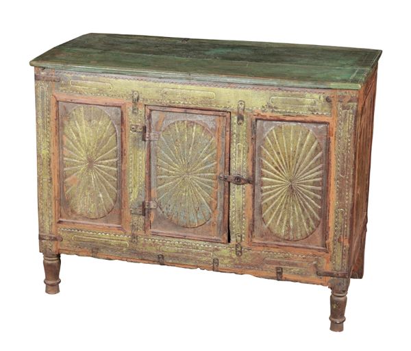 A GREEN-PAINTED SIDEBOARD