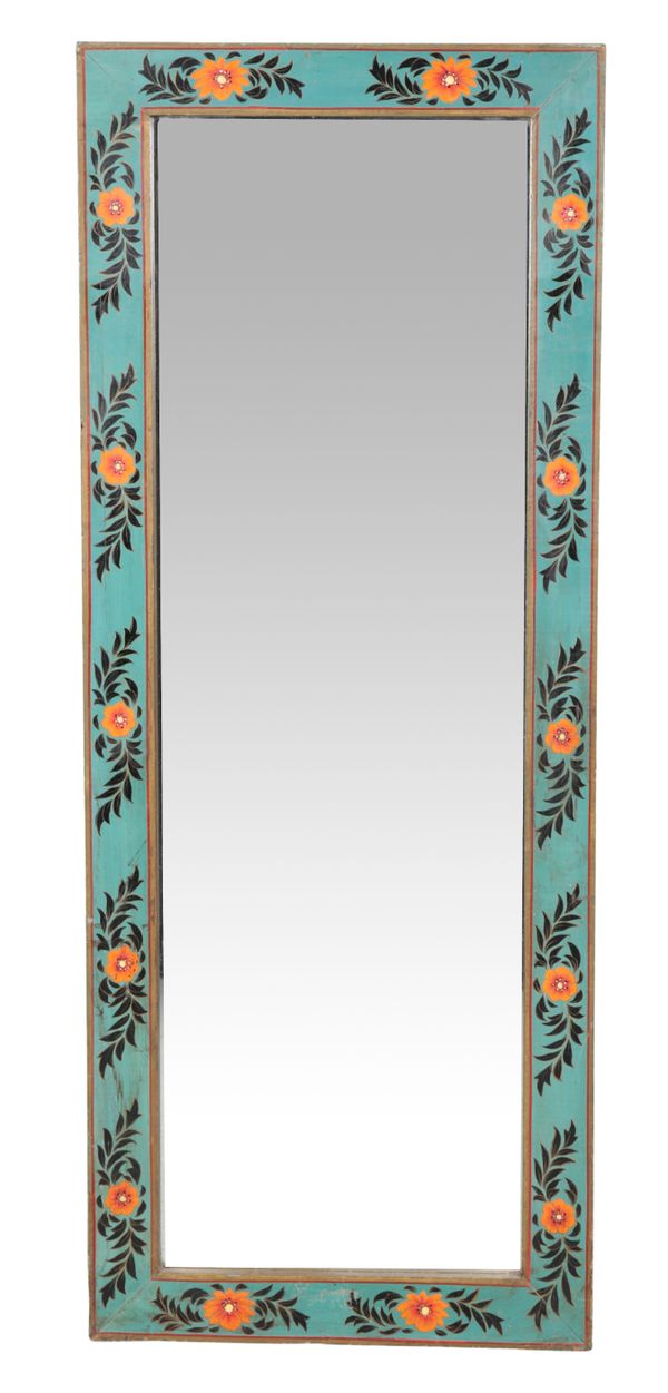 A FOLK ART PAINTED PIER MIRROR