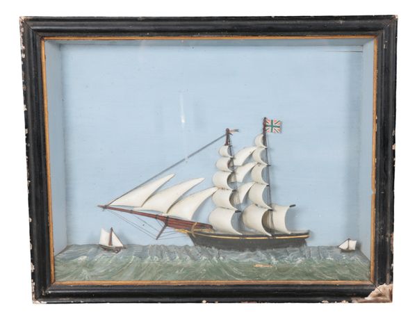 A LATE VICTORIAN DIORAMA OF SHIPS AT SEA