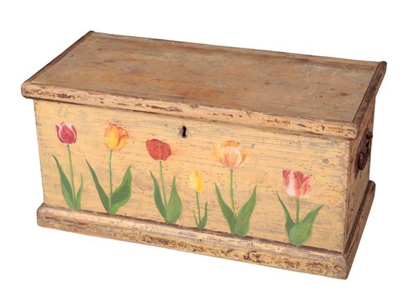 A PAINTED PINE CHEST, POSSIBLY SCANDINAVIAN