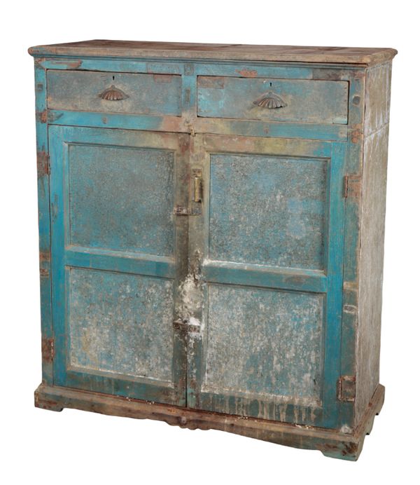 A BLUE-PAINTED CHEST