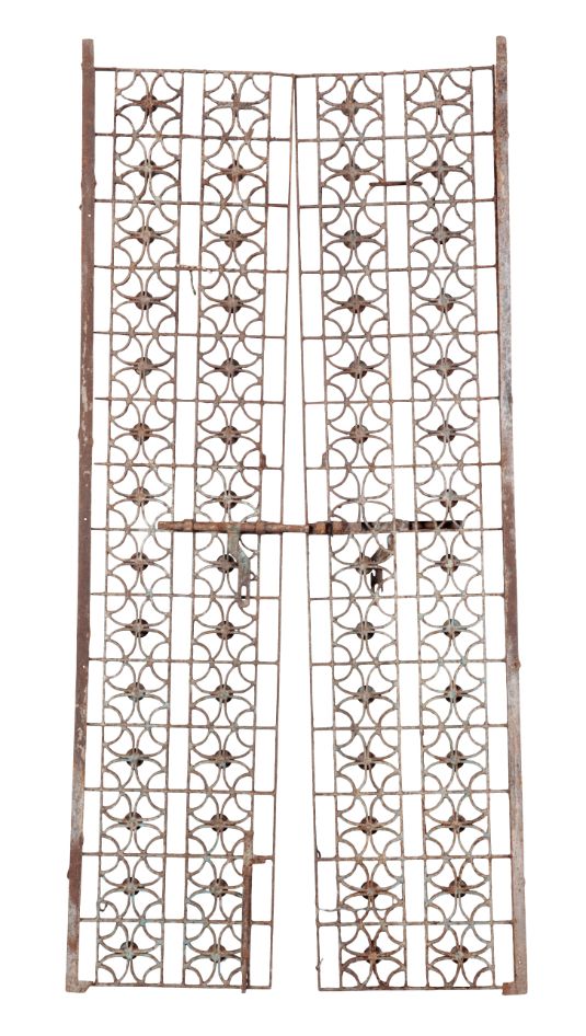 A PAIR OF WROUGHT IRON GATES