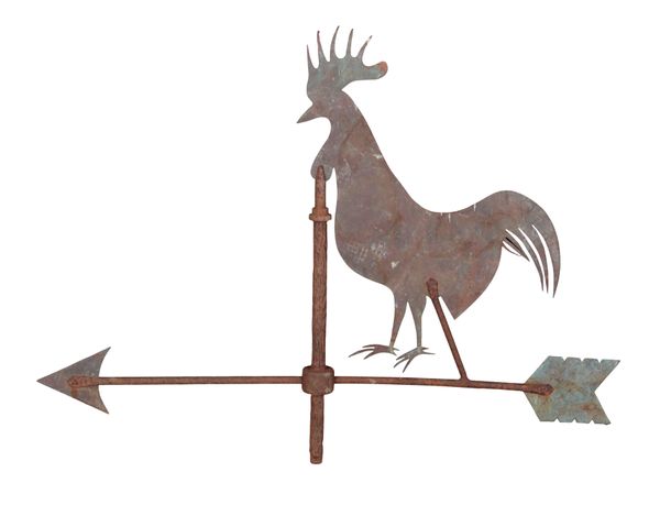 A CAST IRON AND COPPER WEATHER VANE