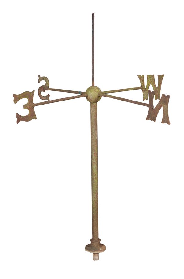 A CAST AND WROUGHT IRON WEATHER VANE