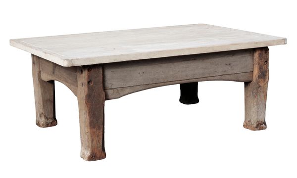 A LARGE FARMHOUSE KITCHEN TABLE