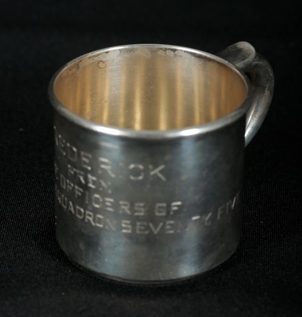 AN AMERICAN SILVER MUG - 'ATTACK SQUADRON 75'