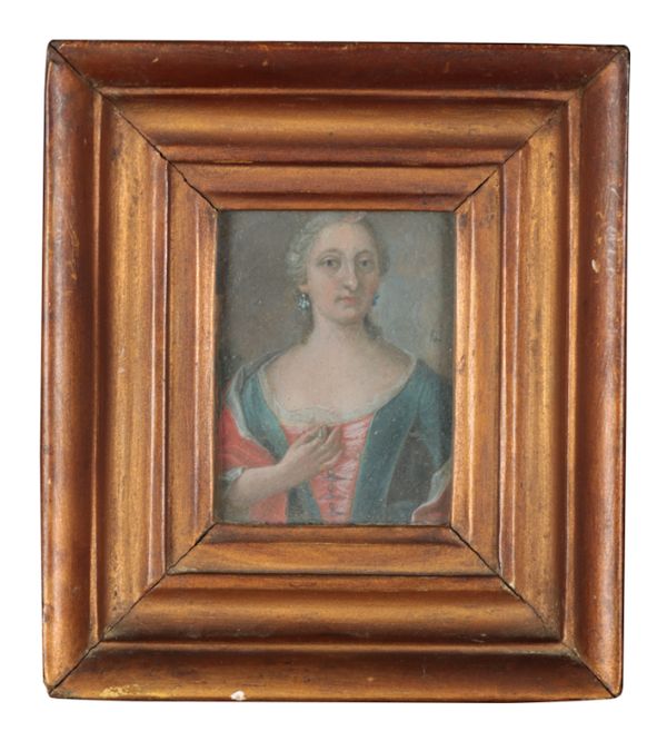 A MINIATURE PORTRAIT OF AN 18TH CENTURY LADY