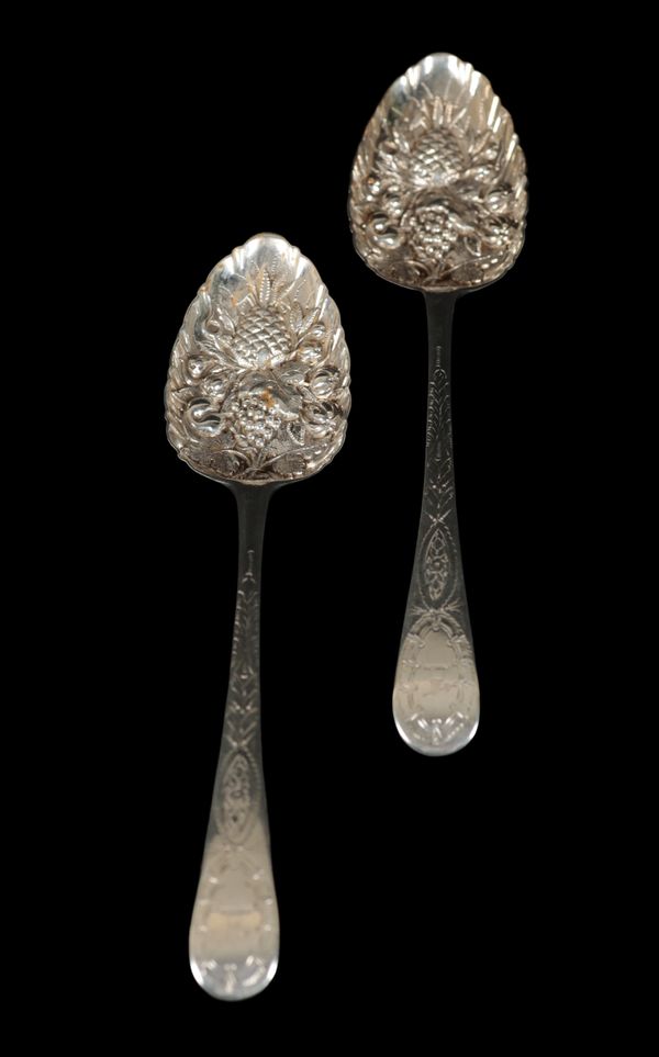 A PAIR OF GEORGE III 'BERRY' SPOONS