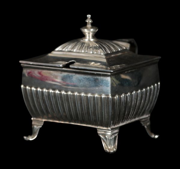 A VICTORIAN SILVER LIDDED MUSTARD