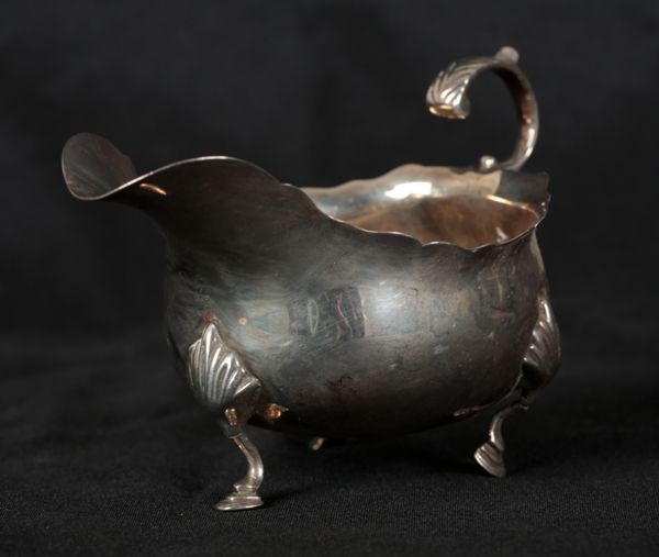 AN EDWARD VII SILVER SAUCE BOAT