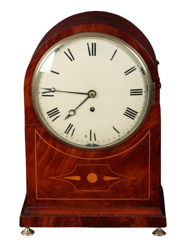 A  REGENCY MAHOGANY BRACKET CLOCK