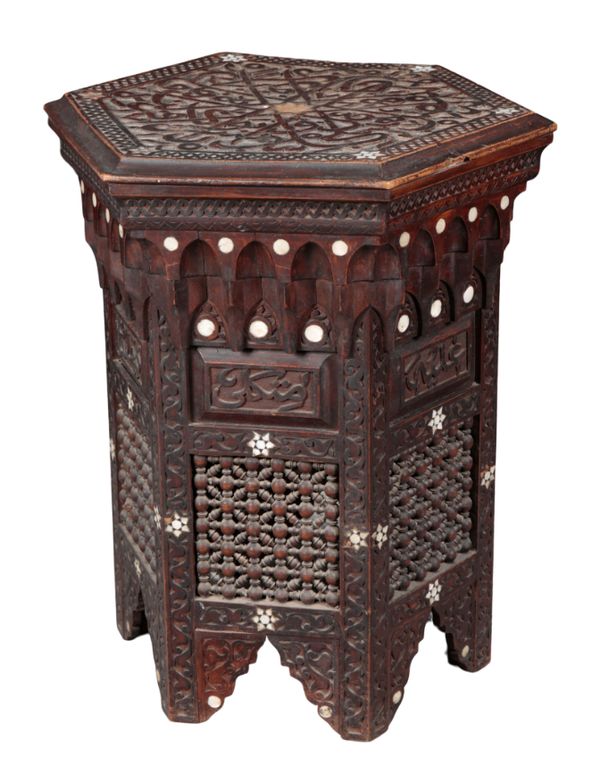 A NEAR EASTERN HARDWOOD OCTAGONAL OCCASIONAL TABLE