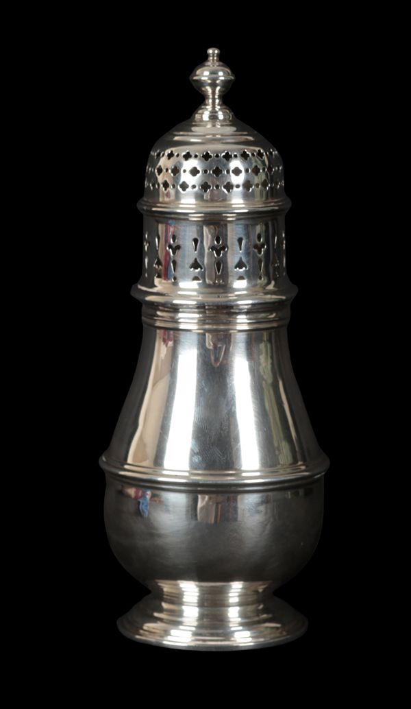 A GEORGE V SILVER SUGAR CASTER