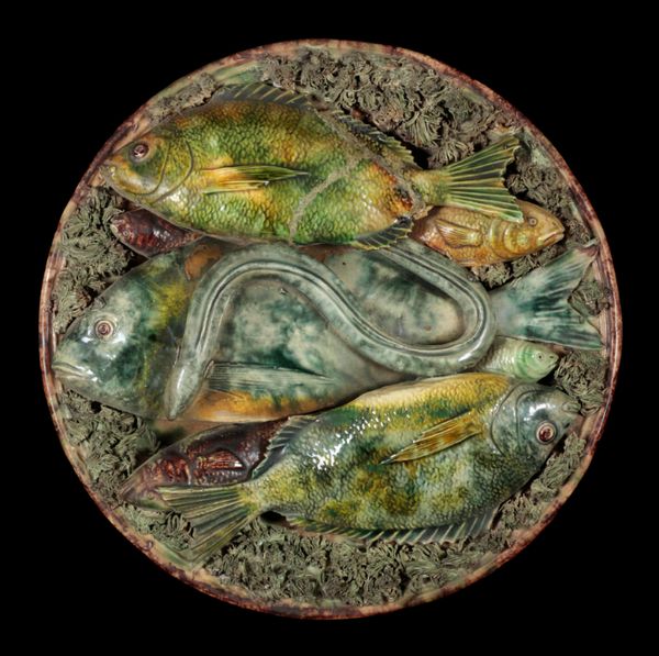 A PALISSY WARE WALL PLATE