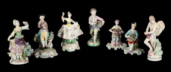 AN 18TH CENTURY DUESBURY & CO DERBY PORCELAIN FUGURE - DANCING LADY