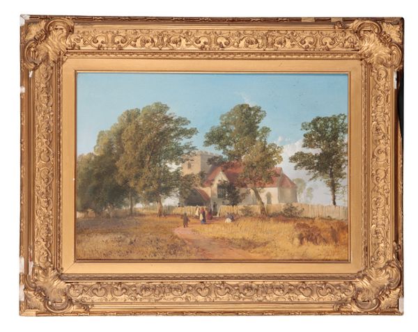 ATTRIBUTED TO W.E. JONES (19TH CENTURY), LATE SUMMER CHURCH SCENE,