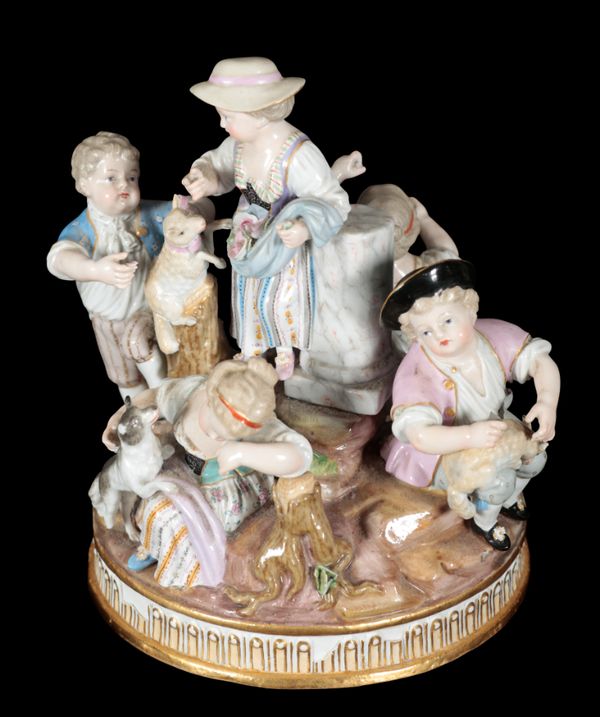 A LATE 19TH CENTURY MEISSEN PORCELAIN GROUP