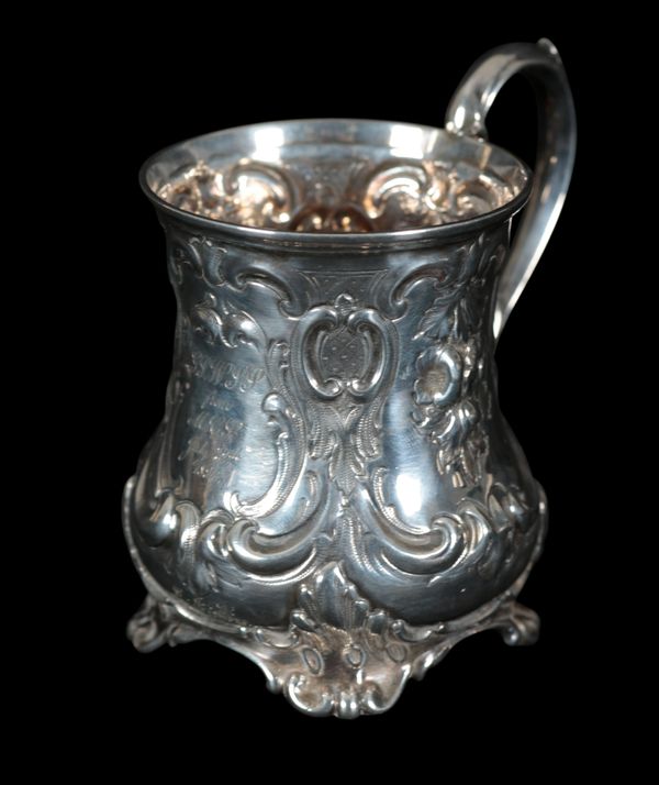 A VICTORIAN SILVER CHRISTENING MUG