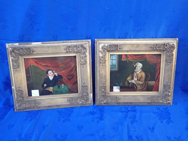 A PAIR OF 19TH CENTURY PRIMITIVE PAINTINGS