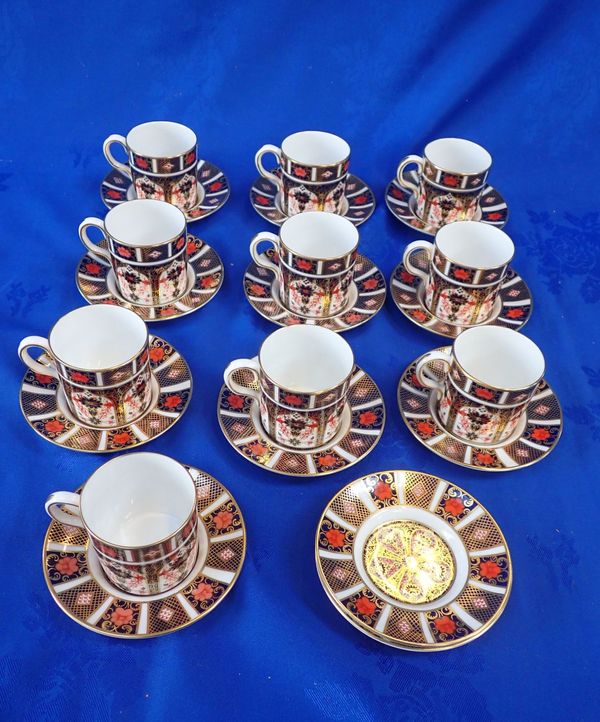 ROYAL CROWN DERBY: TEN MODERN IMARI COFFEE CANS