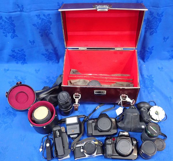 A PENTAX CAMERA, CANON CAMERAS