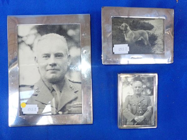 THREE SILVER PHOTOGRAPH FRAMES