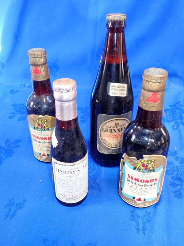 FOUR VINTAGE BOTTLES OF BEER