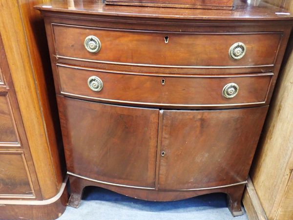 A GEORGE III STYLE MAHOGANY CUPBOARD