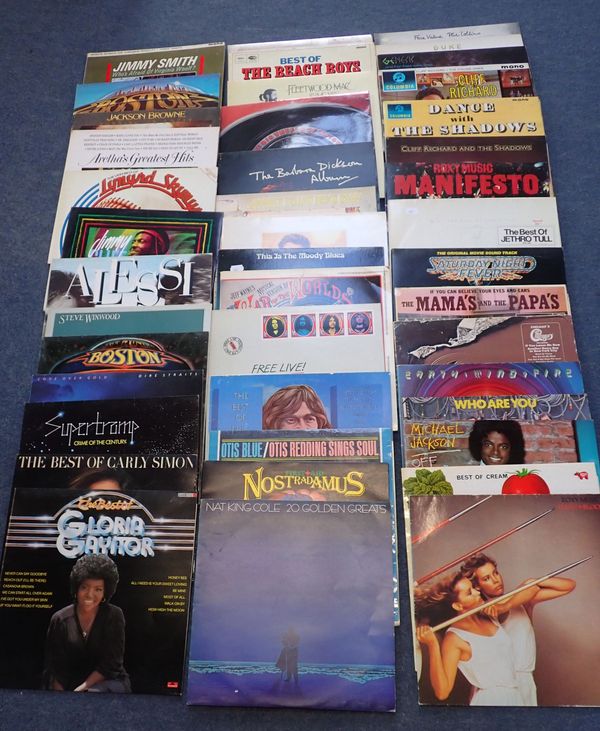 A QUANTITY OF LP RECORDS, INCLUDING THE BEATLES, CLIFF RICHARD