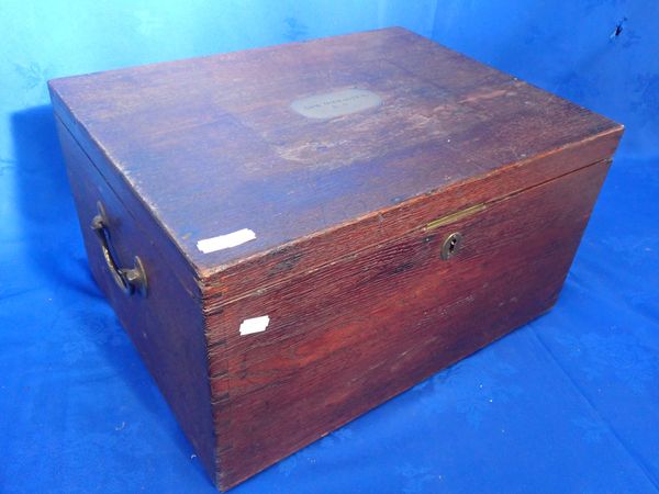 A 19TH CENTURY OAK CANTEEN BOX BY WIDDOWSON & VEALE
