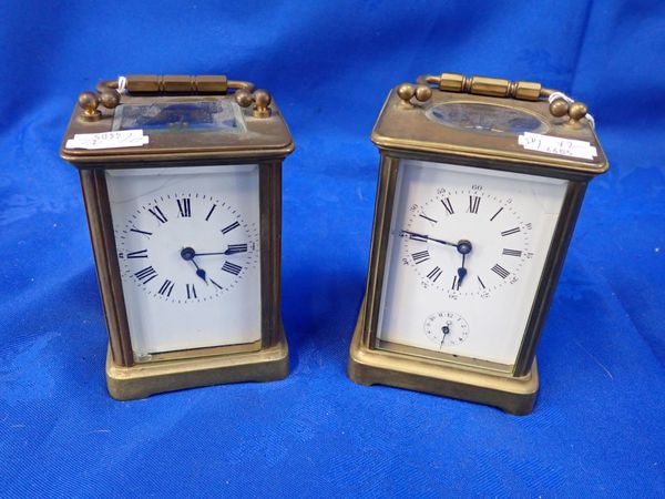 TWO CARRIAGE CLOCKS