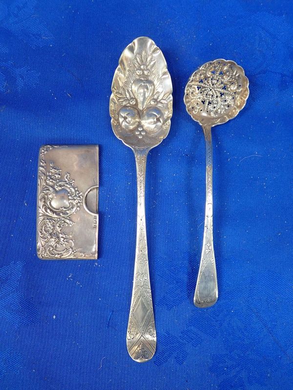 A SILVER  SUGAR SIFTER, MAKER RG&S