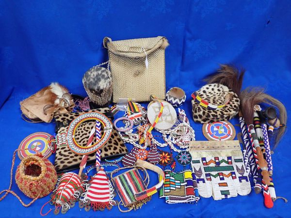 A COLLECTION OF AFRICAN BEAD AND CRAFT WORK