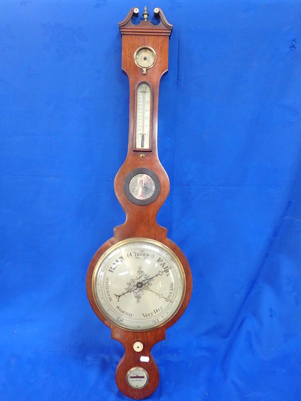 A 19TH CENTURY ROSEWOOD CASED WHEEL BAROMETER