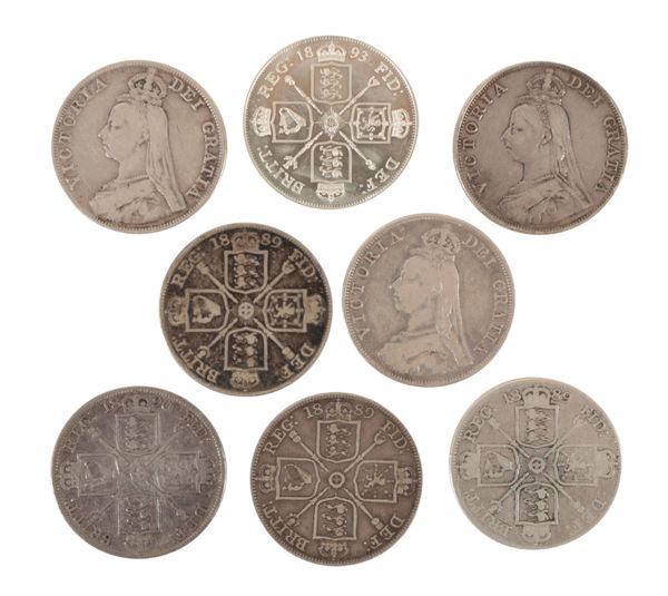 EIGHT QUEEN VICTORIA DOUBLE FLORINS