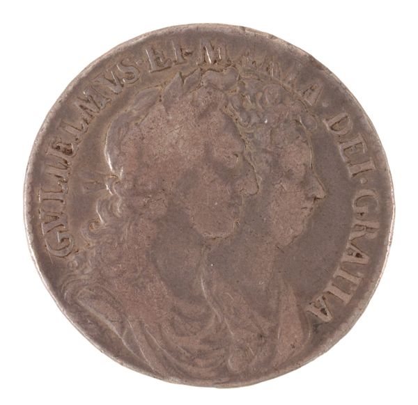 A 1689 WILLIAM AND MARY HALF CROWN