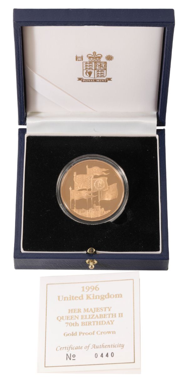 A 1996 ROYAL MINT £5 GOLD PROOF CROWN