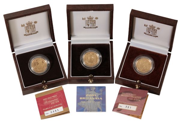 A 2001 ROYAL MINT "BRITANNIA" £25 GOLD PROOF COIN