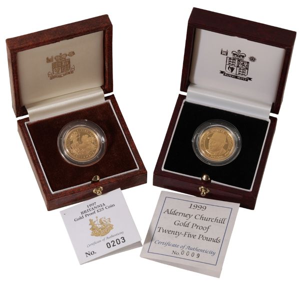 A 1997 ROYAL MINT" BRITANNIA" GOLD PROOF £25 COIN