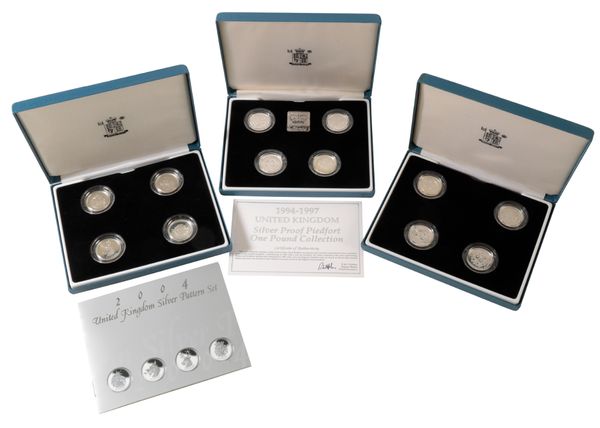 A 2004 ROYAL MINT SILVER PROOF HERALDIC BEASTS PATTERN FOUR COIN SET