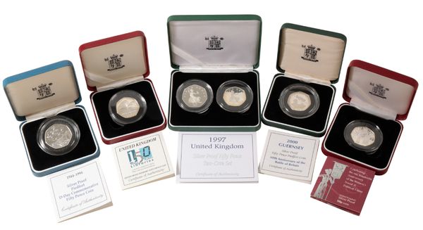A 1997 ROYAL MINT SILVER PROOF FIFTY PENCE TWO COIN SET