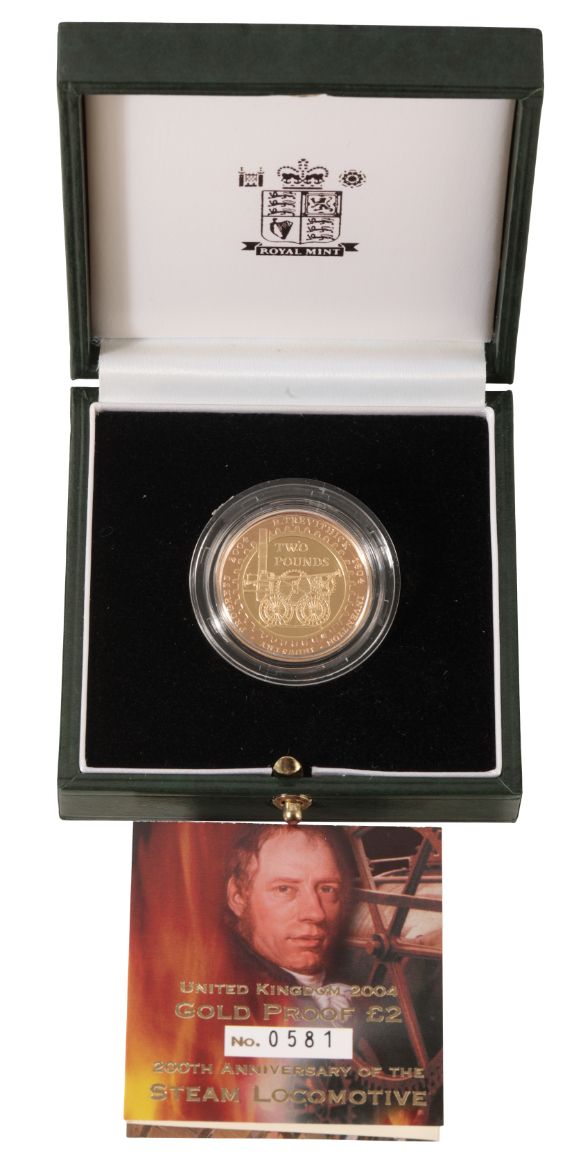 A 2004 ROYAL MINT GOLD PROOF TWO POUND COIN
