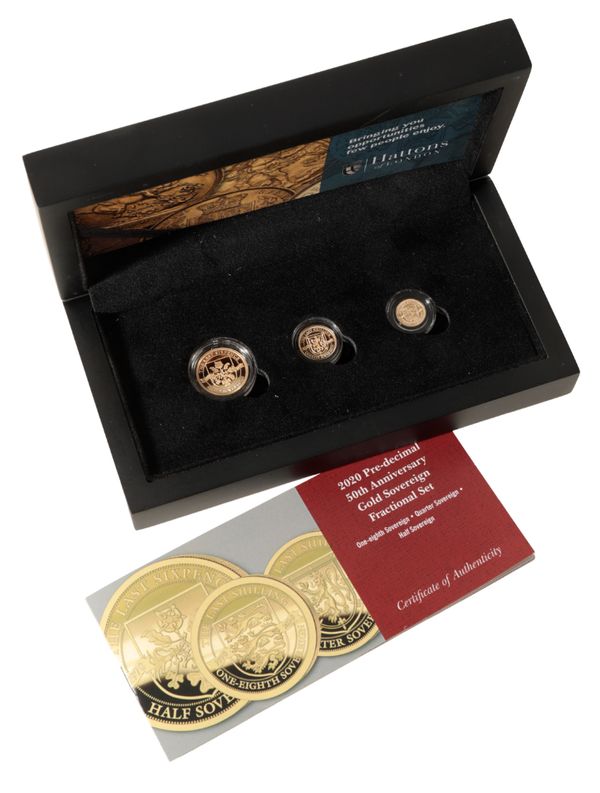 A 2020 PRE-DECIMAL 50TH ANNIVERSARY GOLD  FRACTIONAL SOVEREIGN SET