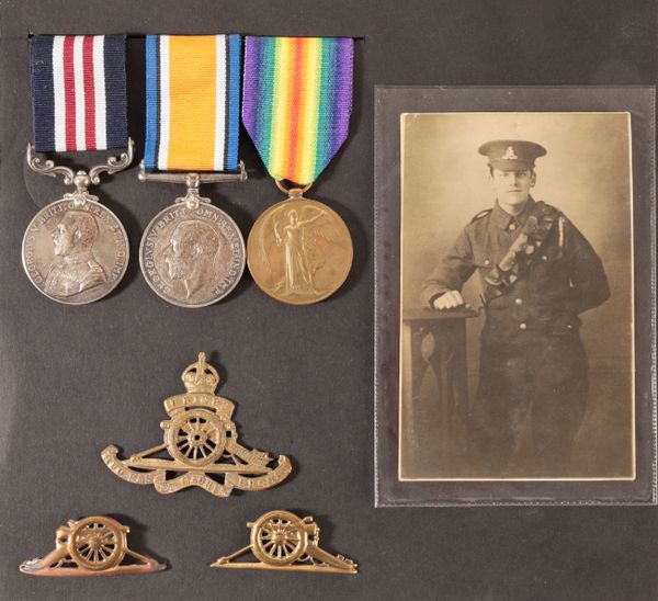 MILITARY MEDAL & PAIR TO GUNNER GOMM RGA