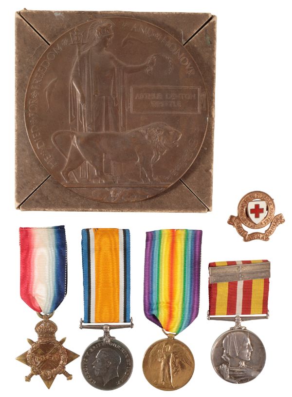 1914/15 TRIO AND PLAQUE TO 2ND LIEUTENANT WHITTLE DURH L I